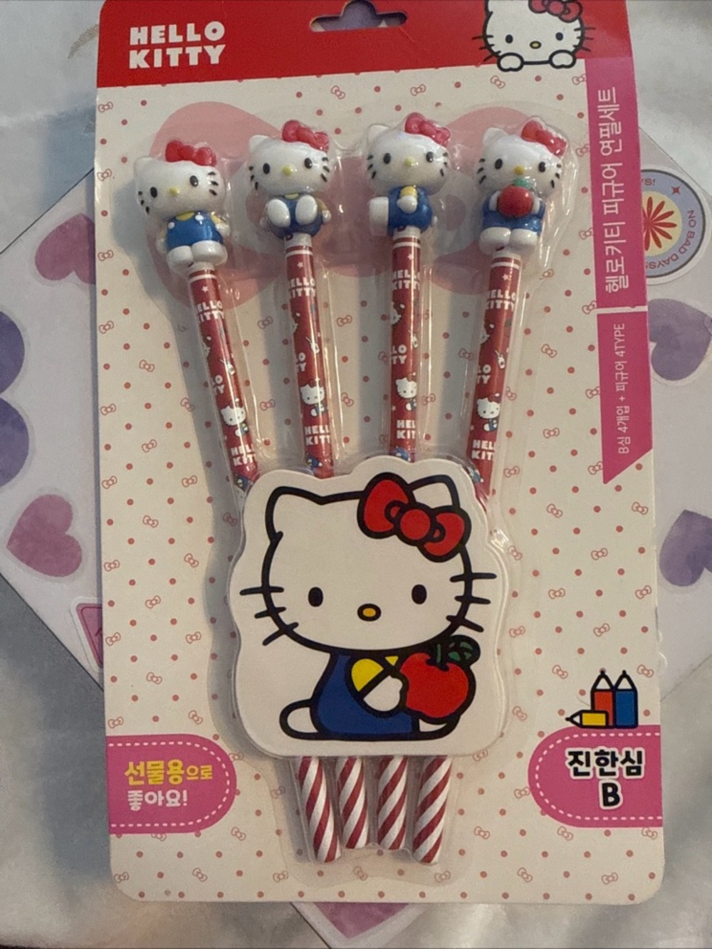 Sanrio Hello Kitty Red and White Character Cake Candle Pencils - 4 Pack